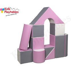 Soft Play Foam Blokken set 11 stuks grijs-wit-roze | speelblokken | baby speelgoed | foamblokken | bouwblokken | Soft play speelgoed | schuimblokken